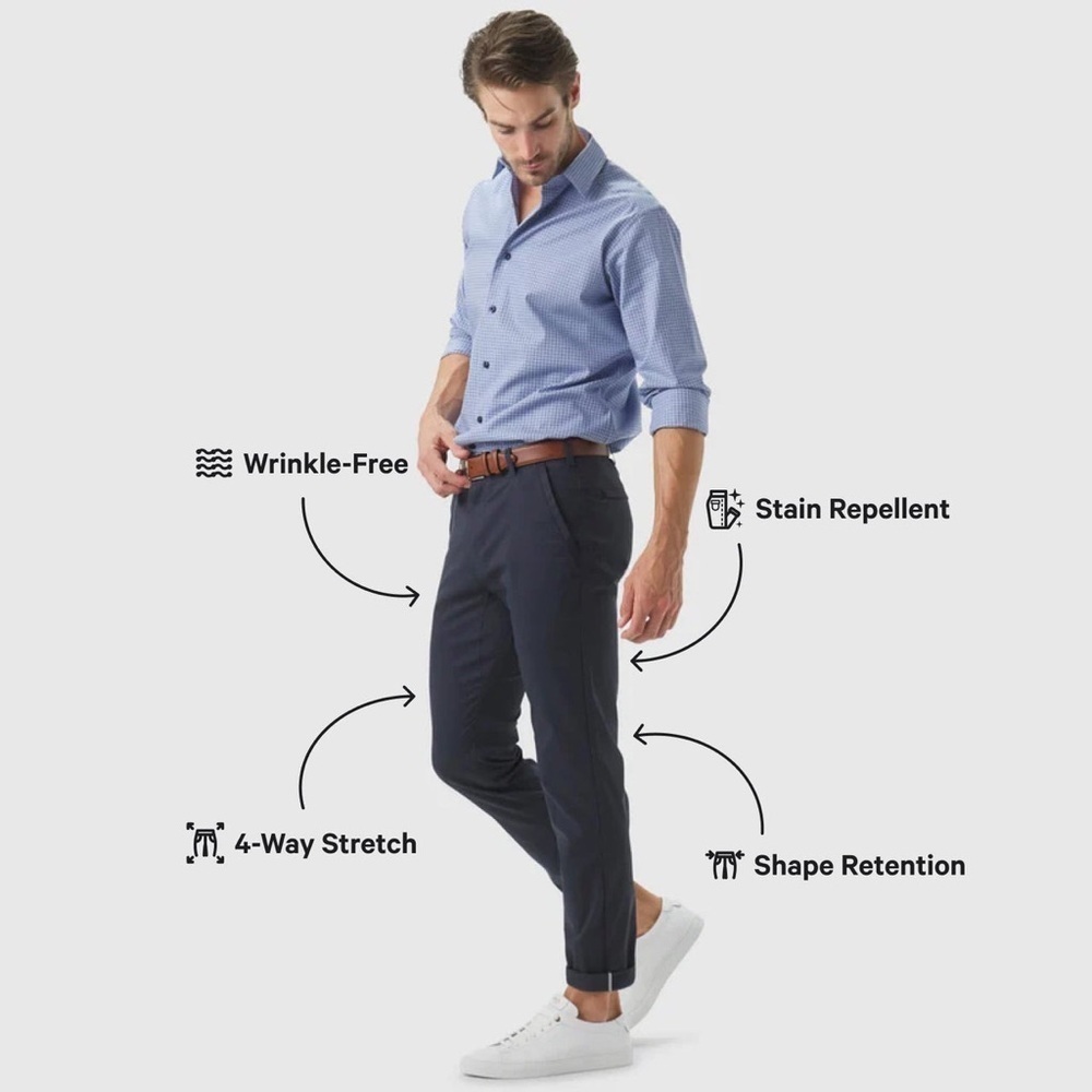 JACK ARCHER Jetsetter Tech Pant Slim Fit 36 X 30 Deep Blue (M5)